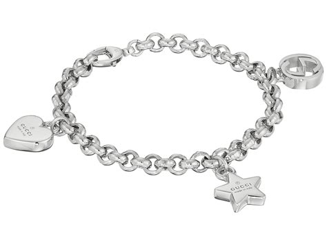 gucci yba356212001018|Amazon.com: Gucci Women's Trademark Bracelet w/Heart, Star .